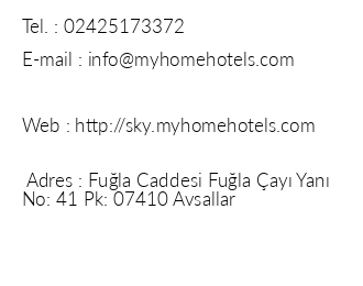 My Home Sky Hotel iletiim bilgileri